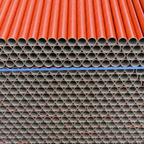 Red cardboard tubes